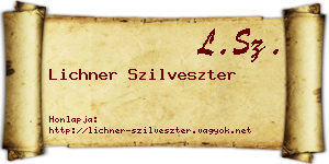 Lichner Szilveszter névjegykártya